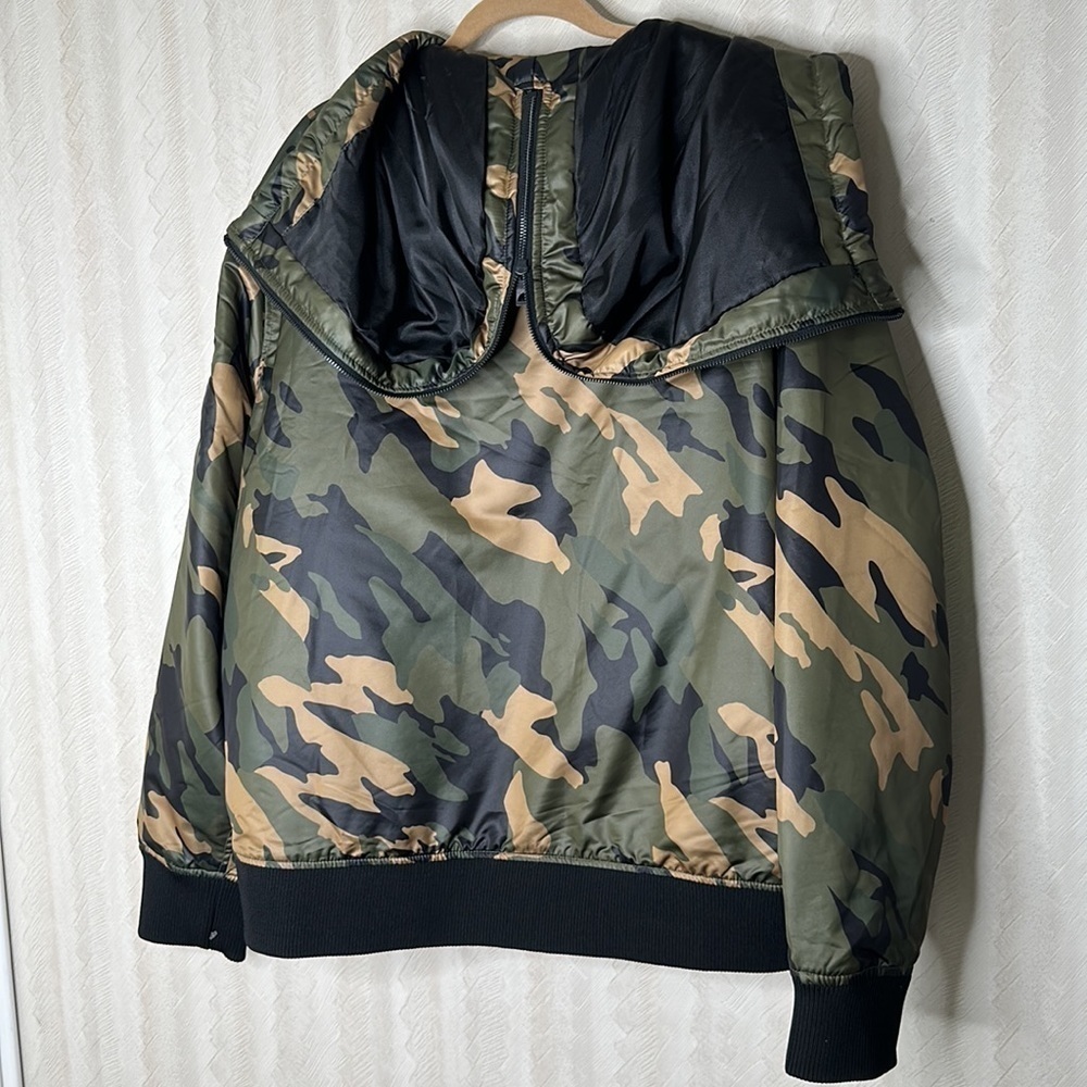 🆕 GUESS Men's Long Sleeve Alpine Camo Hood Bomber Jacket size XL - Picture 12 of 12